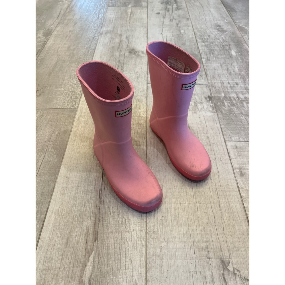 Hunter Kids First Classic Rain Boots Pink Rubber Waterproof Size 3G